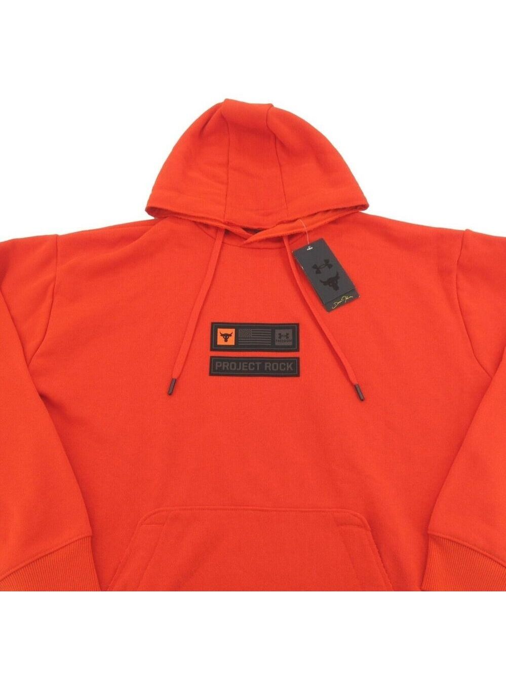 Under Armour UA Project Rock Hoodie Mens Size Medium Orange NEW